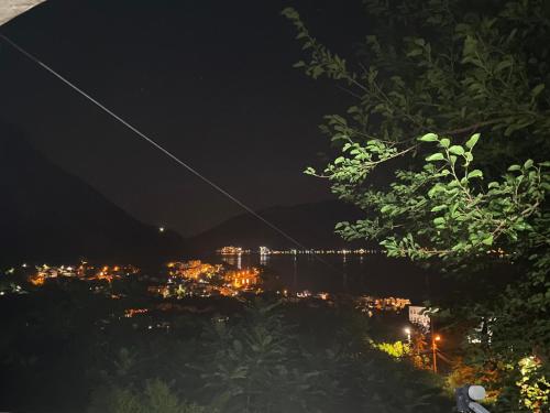 a view of a city at night at Samardzici in Risan