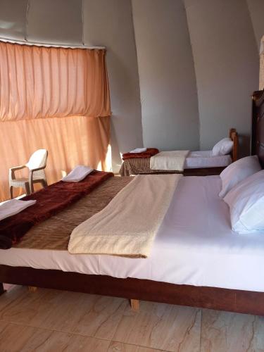 Postel nebo postele na pokoji v ubytování Talal Wadi Rum