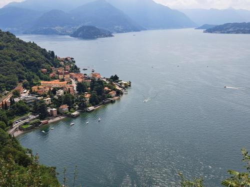 a town on the shore of a large body of water at LA CASA DI MARIO in Perledo