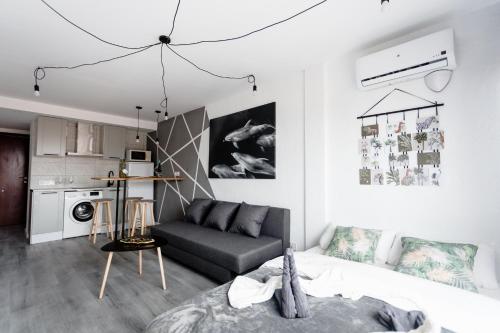 Modern studio with see and city view