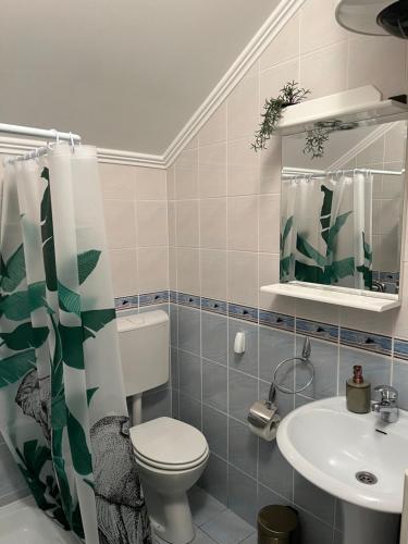 a bathroom with a toilet and a sink at Guest Radic Room in Palić