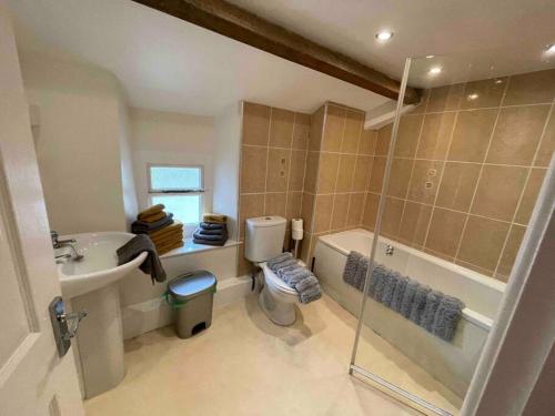 Yew Tree Cottage, 3 bedroom, 4 Church Row Defynnog tesisinde bir banyo