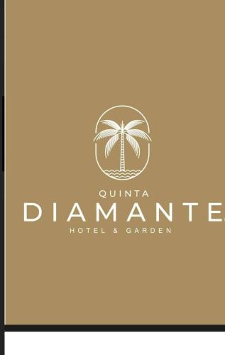 a logo for a hotel and garden with a palm tree at QUINTA DIAMANTE villas&hotel in Barra Vieja