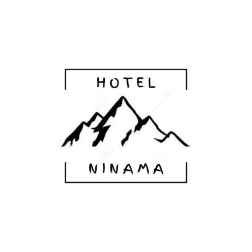 a logo for a hotel with a mountain at Ninama in Mestia