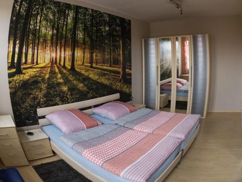 Postel nebo postele na pokoji v ubytování Ferienwohnung Wanderurlaub Thüringen