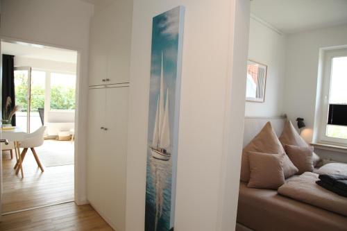 Χώρος καθιστικού στο Apartment Am Teich