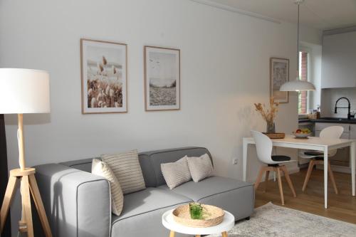 Χώρος καθιστικού στο Apartment Am Teich