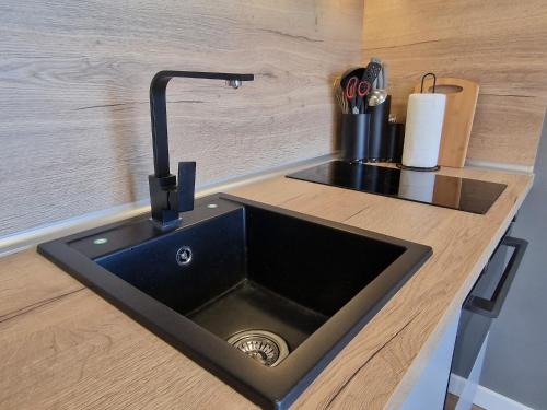Kuchyň nebo kuchyňský kout v ubytování Cozy Studio in Bansko with free parking by Flat Mаnager