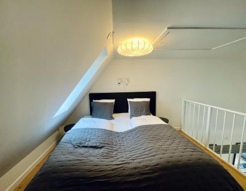 een slaapkamer met een groot bed in een kamer bij Large 5 Bedroom Flat in Lovely Urban Area in CPH Ø in Kopenhagen