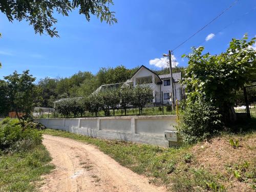 a dirt road in front of a house at Casa Maria Sarata Monteoru in Sărata-Monteoru