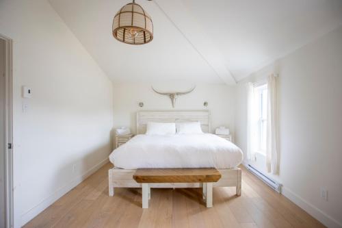 Tempat tidur dalam kamar di Charming Farmhouse on the Riviere Rouge