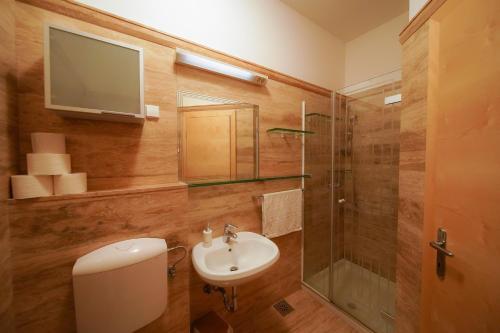 Koupelna v ubytování Apartment Gaia