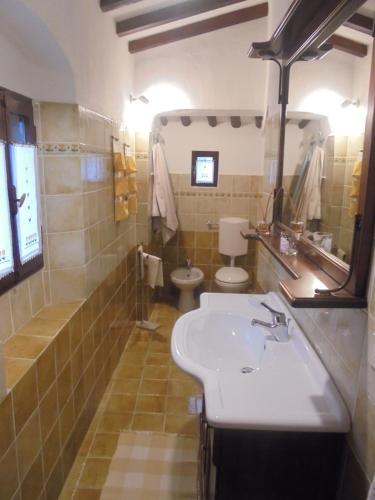 y baño con lavabo y aseo. en CASA GIOIA, en Greve in Chianti