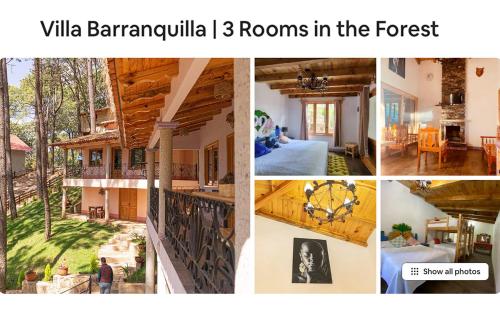 un collage de fotos de una casa y una habitación en BACANA CABAÑAS DE ALQUILER, en Mazamitla