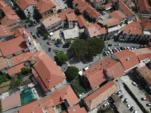 an overhead view of a town with red roofs at Hotel Gentile in Agerola