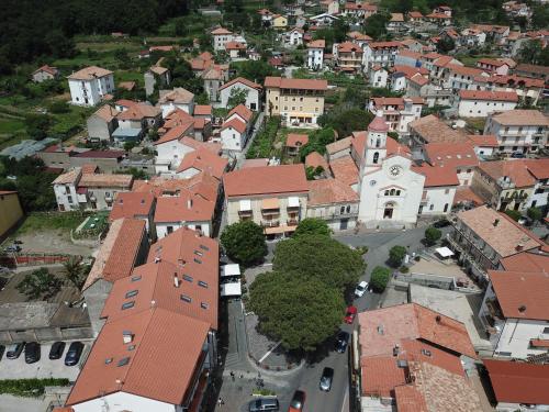 an aerial view of a town with buildings at Hotel Gentile in Agerola