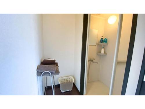 a small bathroom with a mirror and a sink at Forte "Hachijojima" - Vacation STAY 62466v in Hachijo