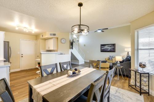 a kitchen and living room with a table and a dining room at Dog-Friendly Yard! North Phoenix Family Retreat in Phoenix