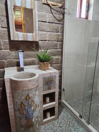 Un baño de cabaña el rio 2