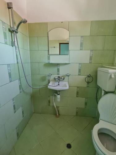 a bathroom with a sink and a toilet at House Varna-3 in Krapets