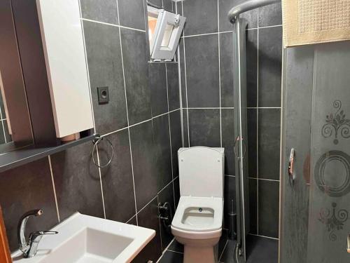 małą łazienkę z toaletą i umywalką w obiekcie Tiny House Village w mieście İznik