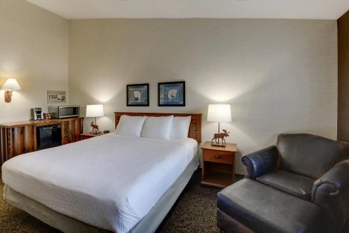a hotel room with a bed and a chair at Stoney Creek Hotel Columbia in Columbia
