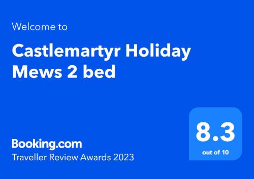 a screenshot of aams weekday holidays bed with a blue background at Castlemartyr Holiday Mews 2 bed by Trident Holiday Homes in Castlemartyr