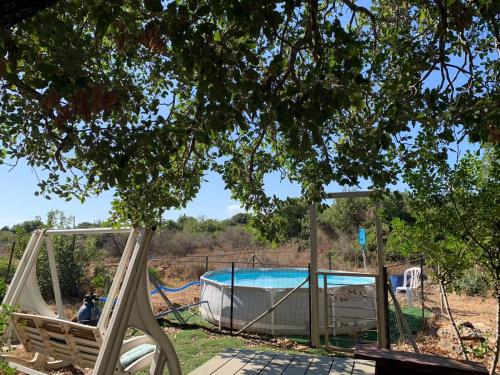 Bazén v ubytování בקתת עץ בחורש במנות - דום גיאודזי - Wooden cabin in Manot nebo v jeho okolí