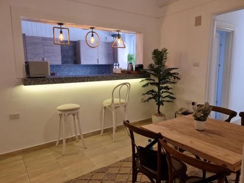 Η κουζίνα ή μικρή κουζίνα στο Partial Nile View 2 Bedroom Appartment in Zamalek Cairo Newly Renovated