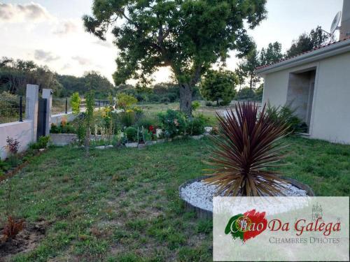 - un jardin avec un panneau dans la cour dans l'établissement Chao da GALEGA, 