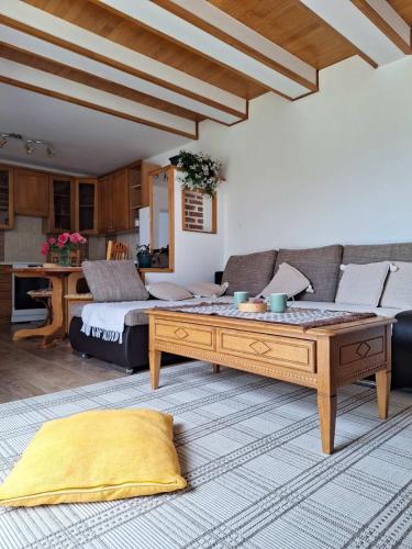 a living room with a couch and a coffee table at Bajka in Valjevo