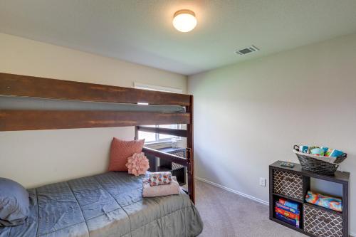 a bedroom with a bunk bed in a room at Family-Friendly Killeen Home with Covered Patio! in Killeen