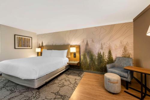 フラッグスタッフにあるAiden by Best Western Flagstaffのベッドルーム1室(ベッド1台、デスク、椅子付)