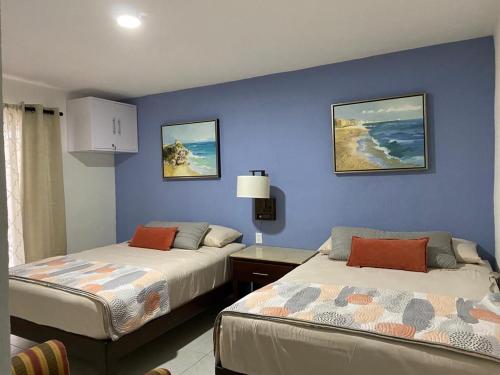 Ένα ή περισσότερα κρεβάτια σε δωμάτιο στο Estudio con Patio