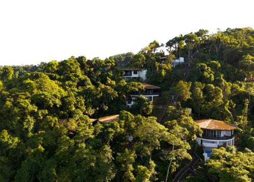 an aerial view of a house in the forest at LIHIM RESORTS in El Nido