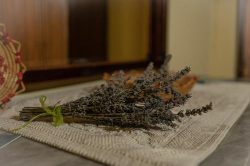 a pile of dried herbs sitting on a table at Sa Domu de Ladiri - matrimoniale con giardino in Musei