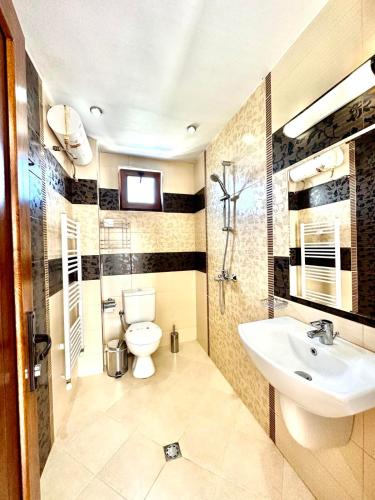 a bathroom with a toilet and a sink at hotel Yanis in Lozenets