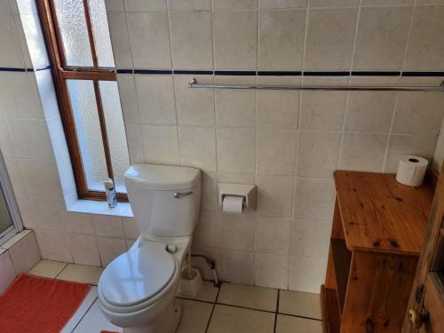 a small bathroom with a toilet and a window at Boorgat in Sutherland