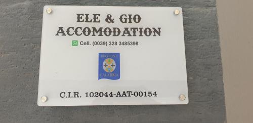 a sign that reads be and cdo association at ele&gio accomodation in Tropea