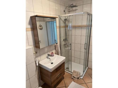 Koupelna v ubytování Ferienwohnung Am Fischteich