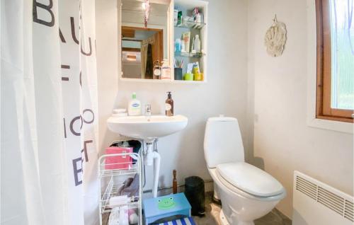 bagno con servizi igienici e lavandino di Lovely Home In rkelljunga With Kitchen a Orkelljunga