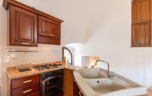 a kitchen with a sink and a stove at Vacanza Valentia in Vasciano Nuovo