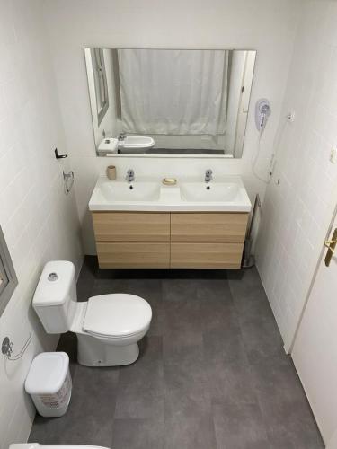 La salle de bains est pourvue de toilettes et d'un lavabo. dans l'établissement Apartamento Buensuceso 46 VFTGR04774, à Grenade