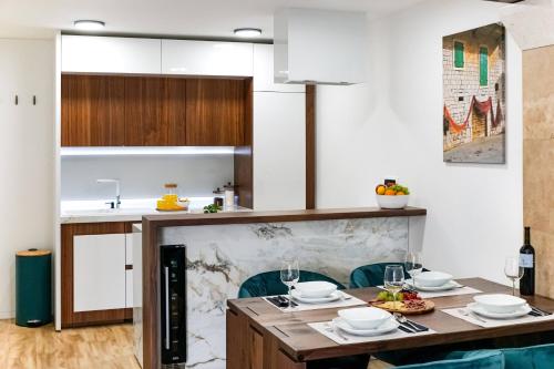 Dapur atau dapur kecil di Apartman 7