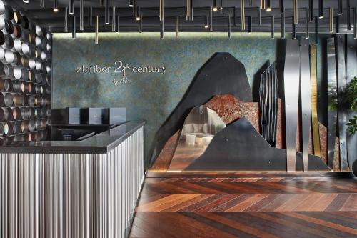 a store front with a wall mural of a mountain at 21st Century Zlatibor Residence, Spa & Wellness by Adora in Zlatibor