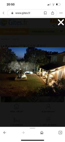 página de un sitio web con una foto de un jardín en Les restanques Paradou, en Lagnes