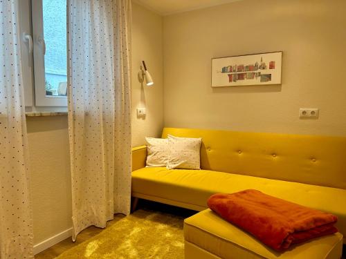 Ένα ή περισσότερα κρεβάτια σε δωμάτιο στο Villa Pauline - FeWo “Elsass“
