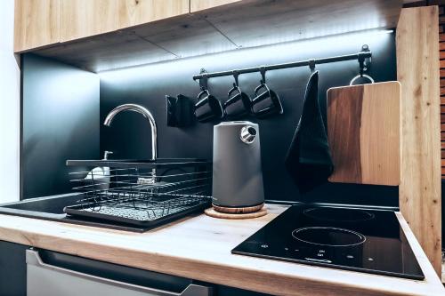 Bedthoven lofts you! Self Check-in & Parkingにあるキッチンまたは簡易キッチン