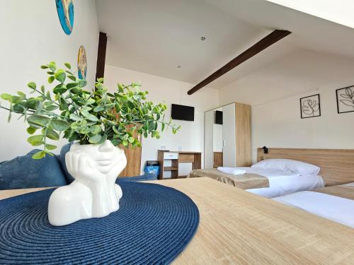 Кровать или кровати в номере Apartmány Podlavice