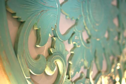 a close up of a blue object with a design on it at ORCHID LODGE SAMUI - Bed & Breakfast in Lamai